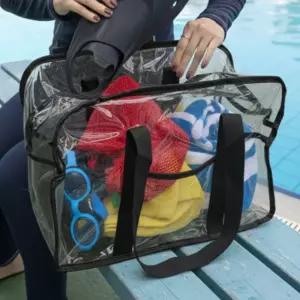 투명 pvc 방수가방 대형 물놀이 비치백 수영장 숄더백