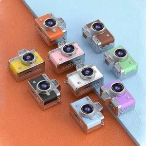 레트로캠코더 빈티지 카메라 비디오 미니 레트로 키체인 147인치 플립 스크린 디지털 HD 포켓 성인 캠