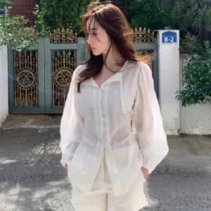 블리일리 오버핏 브이넥 여리여리 레이스 허리 리본 블라우스 여름 봄 여행 데이트룩 나들이룩