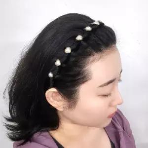 ( )하트 벨벳 볼륨머리띠 물결 헤어밴드 풍성한 헤어라인