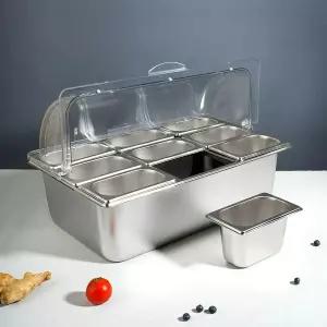 미니 반찬 냉장고 바트 식당 토핑 선반 셀프바 칸칸 식재료 얼음 밧드 업소용 반찬냉장고