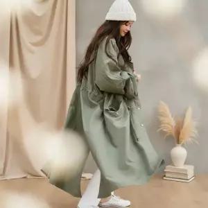 [하프클럽/옷자락]여성 캐주얼 롱 후드 야상 바람막이