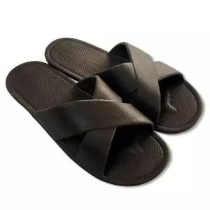 크로스형 실내화 거실화 크로스 브라운 270MM 가벼운소재 미끄럼방지 바닥미끄럼방지 슬리퍼