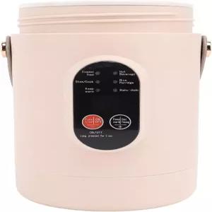 TOPINCN 미니 전기밥솥 비주얼 뚜껑 휴대용 스튜잉 포트 500W 핫팟 전기 편안한 그립감 가정 여행 캠핑에