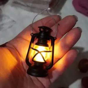 인형집 미니 LED 레트로 발광 포니 랜턴 시뮬레이션 캔들 라이트 야간등 인형 미니어처 오일 램프 홈 데코