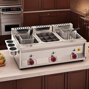 카운터탑 프로판 탱크 딥 프라이어 상업용 감자튀김 장비 데스크탑 전기 음식 치킨 튀김기