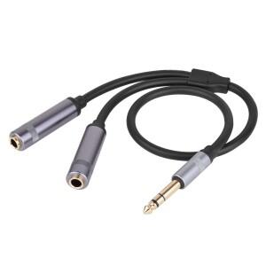 기타 앰프 스피커 호환 헤드폰 케이블용 금도금 6.5 6.35mm 14 18 TRS 3.5mm 잭 스테레오 Y 스플리터 오디