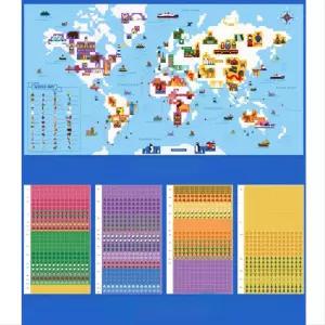 우리아이 집콕놀이 세계지도 스티커놀이 어린이집 아기 표현학습 오감자극 유아