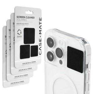 케이스메이트 스크린 클리너 스퀘어 - [4팩] 재사용 가능한 필 앤 스틱, 세탁 극세사 클리닝 천 /와이프, , 노트북, 컴퓨터 화면, 카메라 렌즈, EV 자동차 화면 및 기타 전자 제품