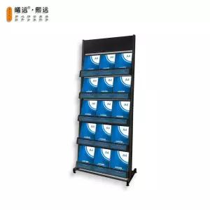 팜플렛 잡지꽂이 전단지 블랙 카달로그 4단 잡지 진열대