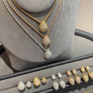 Kimsu NEW 패션 925 실버 도금 18k 골드 전체 다이아몬드 드롭 목걸이 팔찌 반지 귀걸이 Boho 스타일 파티