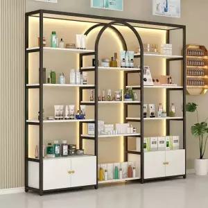 진열장 캐비닛 소품 매장용 미용실 정리대 선반 조명 매니큐어 디스플레이