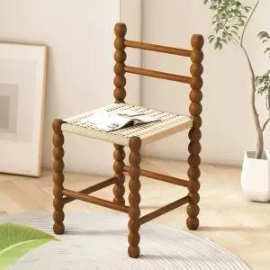 라탄 식탁의자 등나무 레트로 북유럽 엔틱 암체어 블랙 스툴