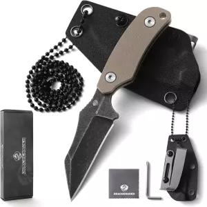 키덱스 시스 X-WH D2 스틸 스톤워시 완클 블레이드 G10 핸들이 있는 EDC 수평 캐리 넥 나이프 남성용 경량