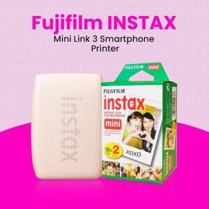 후지필름 INSTAX 사진 여행 가방 블루버드 마이크로파이버 링크 즉석 필름 스마트폰 미니 세일 클리닝 핑크 프린터 충전기 앨범 20매 로즈 USB