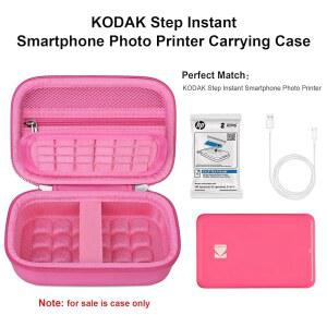 코닥 스텝 프린트 스마트폰 컬러 디지털 사진 무선 하드 핑크 핑크 보관 프린터 미니 가방 모바일 포토 홀더 휴대용 여행 케이스 프린터용 인스턴트 카메라 엘론보