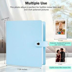 VICEVOL 320 안전하게 인스탁스 보관 보유 미니 추억 사진 아름다운 320장 2X3용 독특한 에보 12 포켓 90 11 후지필름 앨범 리플레이 폴라로이드 인스턴트