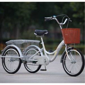 실버 세발 자전 자전거 일반 솔리드 레저 3륜 장바구니 장바구니자전거 출퇴근 배달