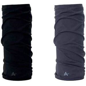 북극 쿨 12 in 1 넥 게이터 페이스 마스크 밴드 UPF 50 자외선 차단 남녀 공용 블랙 솔리드 폴리에스터