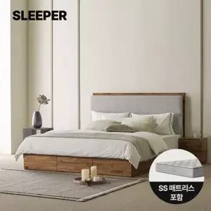 슬립퍼 모네 원목 수납 침대세트_ 밸런스드 매트SS