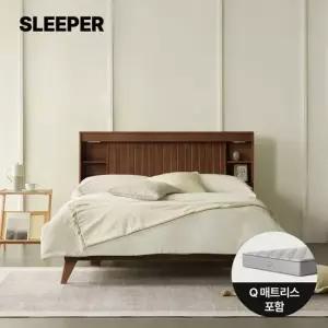 슬립퍼 비비안 원목 수납 침대세트_ 밸런스드 매트Q