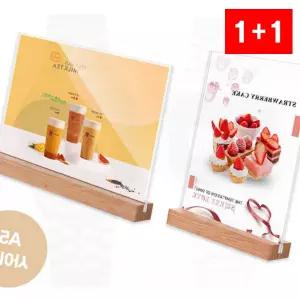 아크릴홀더 a5우드 네일샵 탁상 메뉴판 미용실 투명 전시