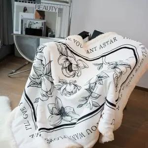 원앤옹니 l 플라워 낮잠이불 뽀글이 소파담요 일러스트 담요 이불