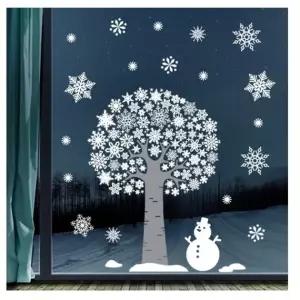 크리스마스 겨울 X-MAS 눈꽃 트리 장식 스티커