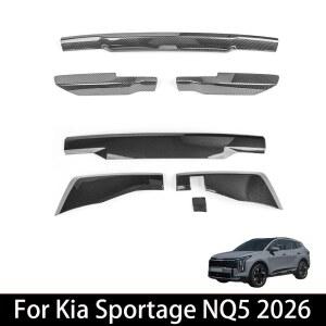 7PCS 카본 파이버 프론트 리어 립 범퍼 그릴 장식 커버 트림 기아 스포티지 NQ5 2026 튜닝 외장 액세서리