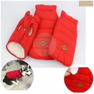 빨강 소형 견 강아지 패딩 조끼 쪼끼 점퍼 잠바 겨울옷 반려동물 의상