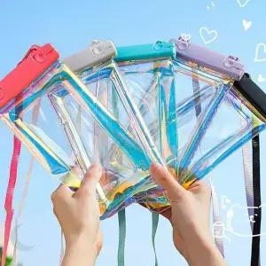 물놀이용 투명 휴대폰 방수 파우치 터치 작동 지퍼 밀봉 수영장 해변 여행