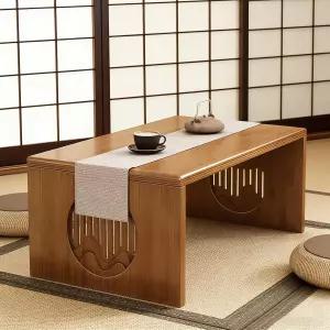 접이식 일본식 바닥 테이블 대나무 커피 조립 없음 바닥에 앉을 수 있는 휴대용 원목 낮은 명상 쉽게 보관