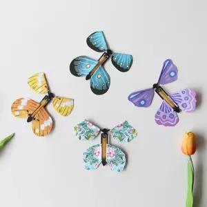 장난감 박스 나비 종 종이 용돈 고무 동력 어린 요술 플라잉 움직이는 고양이자동 이장난감