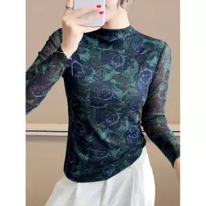 방송댄스복 라인 스포츠 댄스상의 사교 모던 줌바댄스 긴팔티셔츠