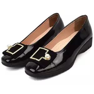 여성 데일리 블랙 플랫슈즈 에나멜 신상 구두