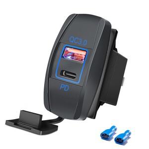 QC3.0 USB 및 C타입 로커 스위치 충전기 12V24V 콘센트 마운트 PD 전원 소켓 RV 보트 해양 트럭 용 자동차