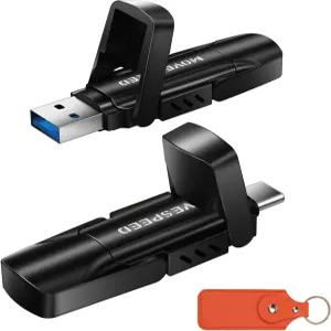 이동 속도 128GB USB 드라이브 570MB/S 읽기 외장 SSD(듀얼 포트 타입 C + 3.2) 17/16/15 시리즈 Android