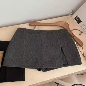 세군다 스커트 여사친 모직 트임 방지 비침 A라인 이중 러플 정장 힙업 DOS1