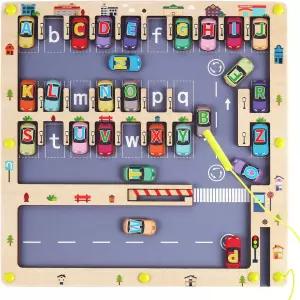 재미있는 학습을 위한 마그네틱 알파벳 미로 글자 퍼즐 3 4세 5세 소년 소녀를 몬테소리 교육용 장난감