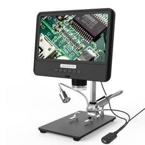 Andonstar AD208S AD209 디지털 현미경 12MP LCD 디스플레이 50-1600X 배율 LED 조명 납땜용