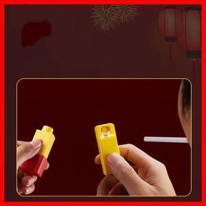 창의적이고 안전한 리모컨 점화 USB 충전식 라이터, 텅스텐 와이어, 방풍 불꽃 놀이 및 폭죽 가제트