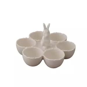 6구 과일 접시 트레이 디저트 도자기 그릇 세라믹