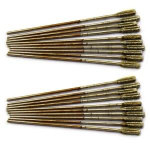 20Pcs 1-2.2mm 마이크로 다이아몬드 드릴 비트 작은 보석 조각 Burrs 벽돌 드릴링 돌 바다 유리 쥬얼리에