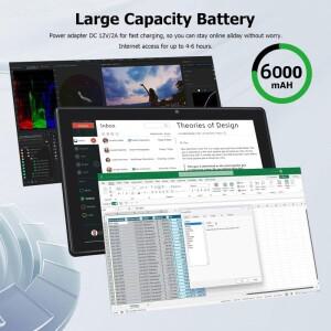 윈도우즈 11 태블릿 PC 10.1인치 4GB 램 64GB 저장용량 AR40 N3350 쿼드 코어 1920 x 1200 IPS 화면 WIFI