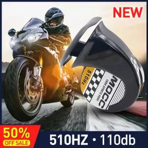 유니버설 슈퍼 시끄러운 오토바이 달팽이 경적 소리 모노 포닉 스쿠터 트럭 자동차 전기 방수 에어혼 510hz