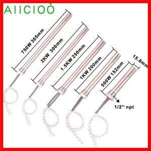 AIICIOO 카트리지 히터 물 1/2 인치 NPT 스레드, 120v/240v, 500w/750w/1kw/1.5kw/2kw 침수 관형 전기 가열