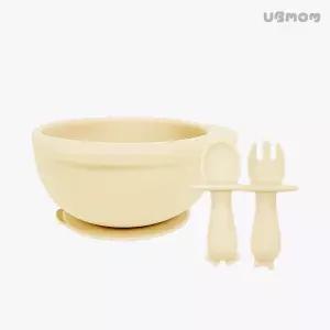 유비맘 실리콘 흡착볼+자기주도 스푼 포크 이유식 SET