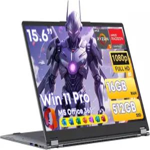 하이퍼스트릭스 15.6인치 노트북 컴퓨터 2-in-1 AMD 라이젠 7430U (비트 i7-1355U) Win11 프로 MS Office