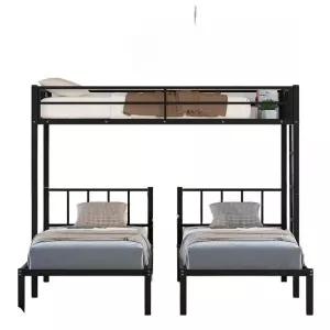 철제 벙커침대 공간절약 층침대 이층침대 벙커형 흰색