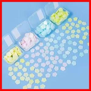 6개입 작은 꽃잎 모양 비누 타블렛 여행용 일회용 상자 포장 종이, 장미 고추 레몬